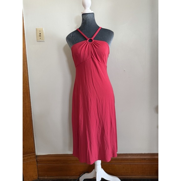 Ann Taylore Loft Dresses & Skirts - Vintage Y2K Red O-ring Halter Midi Dress. Classic Romantic Timeless Bodycon 4